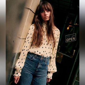 Sézane Polka Dot Rosalinda Blouse - 38